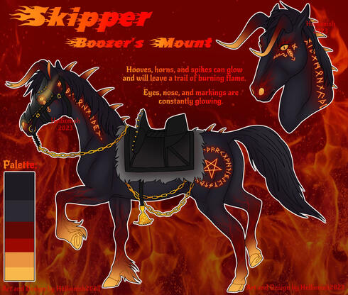 (Custom Character Design) Side View, Headshot, Color Palette, Info